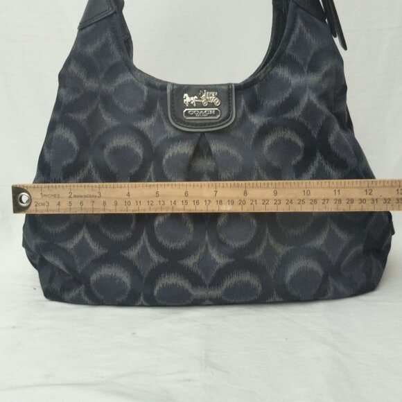 COACH Madison Ikat Maggie Op Women's NAVY Blue Carryall Shoulder Bag Purse 21295 - Picture 6 of 16
